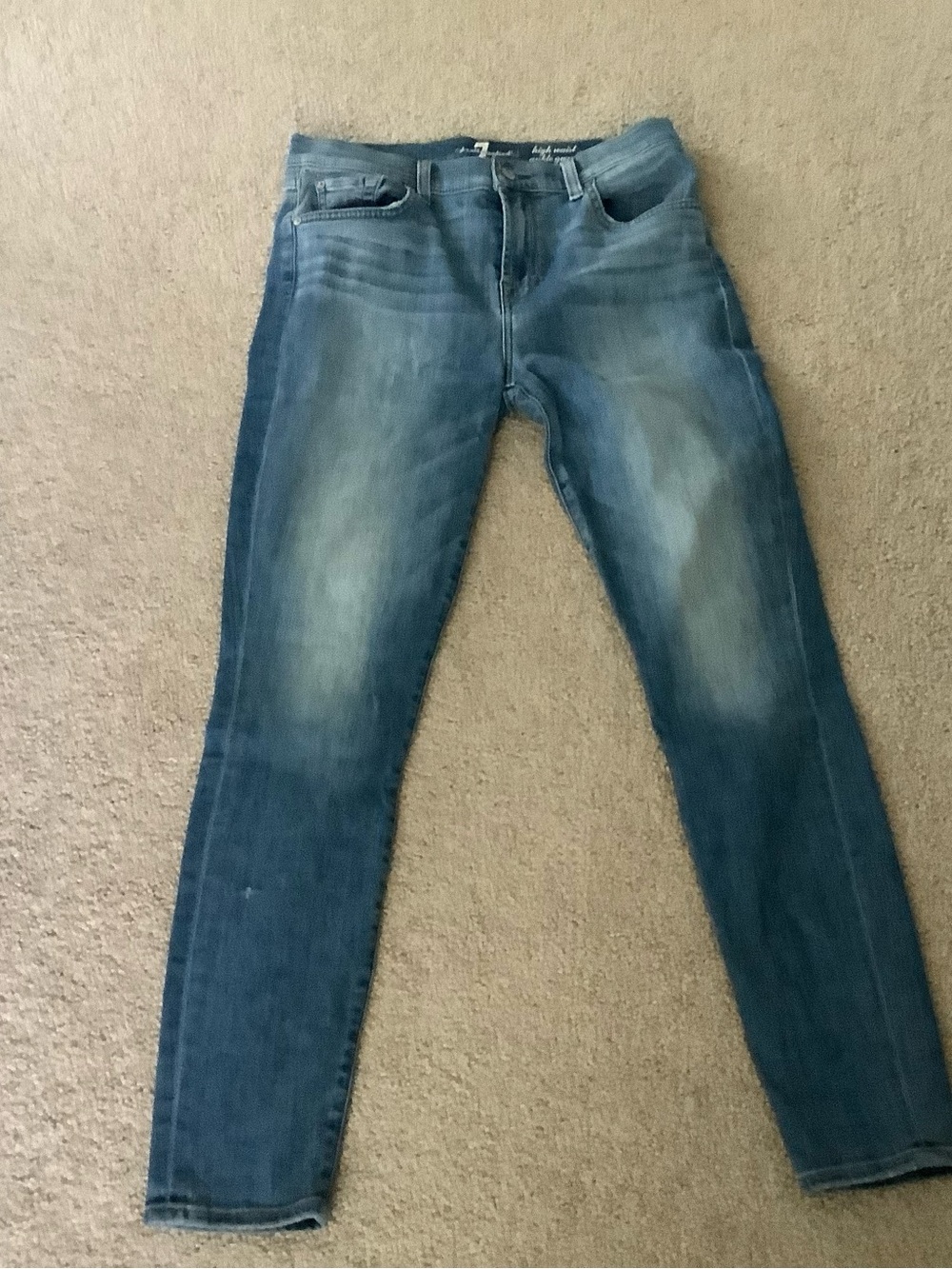 7 For All Mankind Women's Blue Slim Jeans